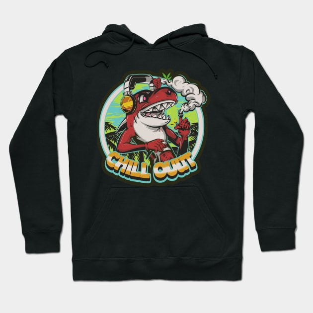 Hip Hop Shark Chill Out Artwork Hoodie by diegotorres